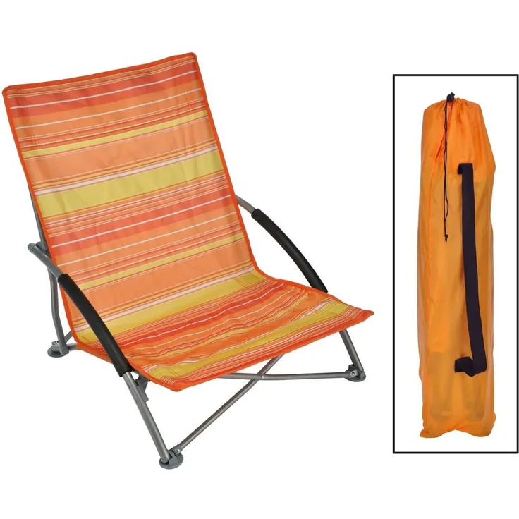 Spetebo Campingstuhl 1x Strandstuhl orange mit Tragetasche 600D Oxford (Stück, 1 St), Garten Camping Stuhl mit Tragetasche