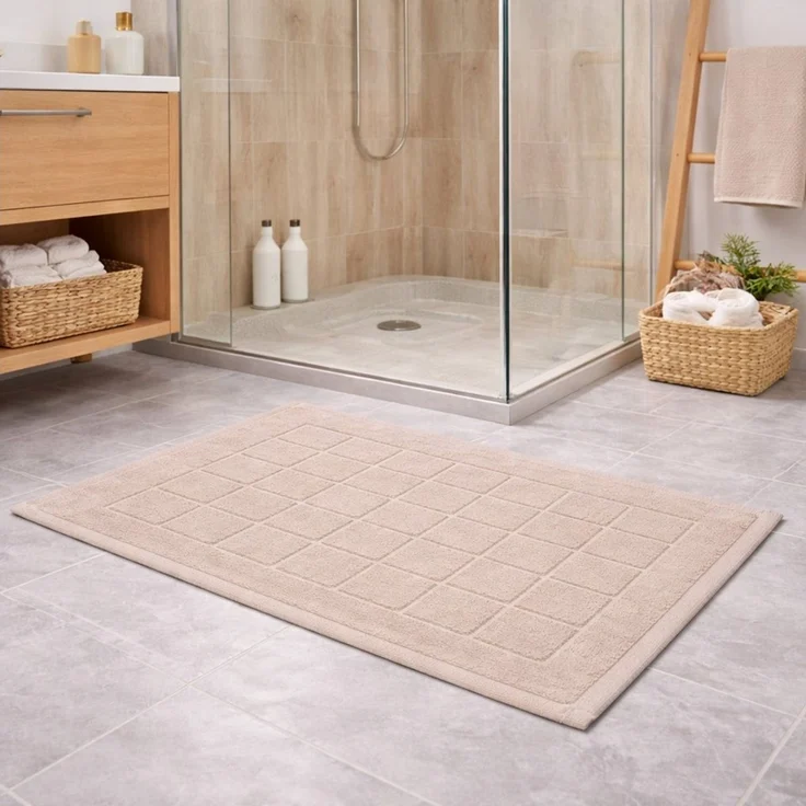 Betz Badematte 2 Stück Badvorleger Berlin Größe 50x70 cm, 100% Baumwolle, beidseitig nutzbar, Baumwolle, Badematte Badteppich Duschvorlage – Bild 4