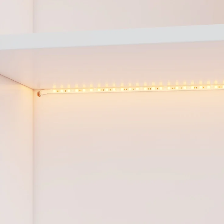 Flieks Bücherregal mit LED 80×30×173 cm, Standregal weiß, Regal mit Türen & offenen Fächern, Massivholzbeine, Fernbedienung – Bild 8