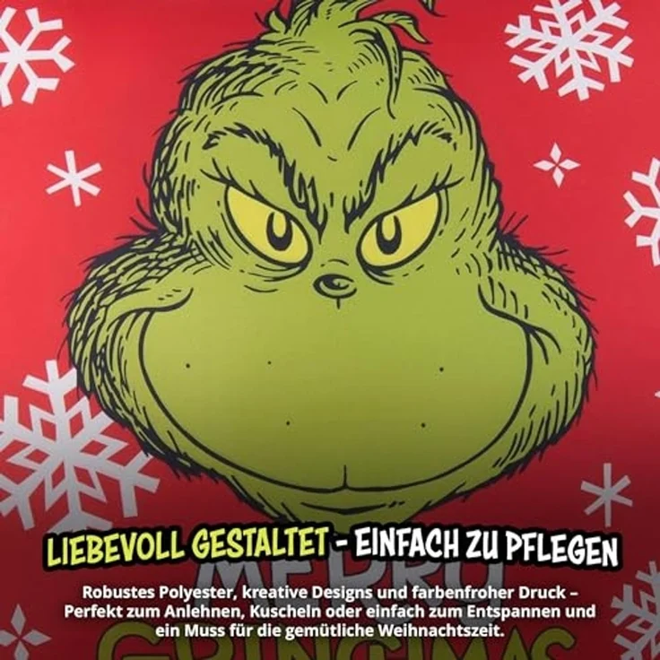 United Labels® Dekokissen The Grinch Kissen - Merry Grinchmas Plüsch Zierkissen 40 x 40 cm – Bild 5