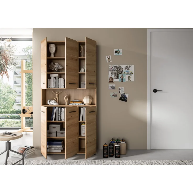 Mehrzweckschrank (B/H/T: 90x185x30 cm) in Artisan Oak Nachbildung und Artisan Oak Nachbildung – Bild 10