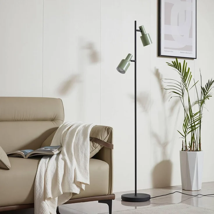 Lindby Stehlampe Ovelia, Metall, Schwarz IP20, 2 x 15 W LED – Bild 3