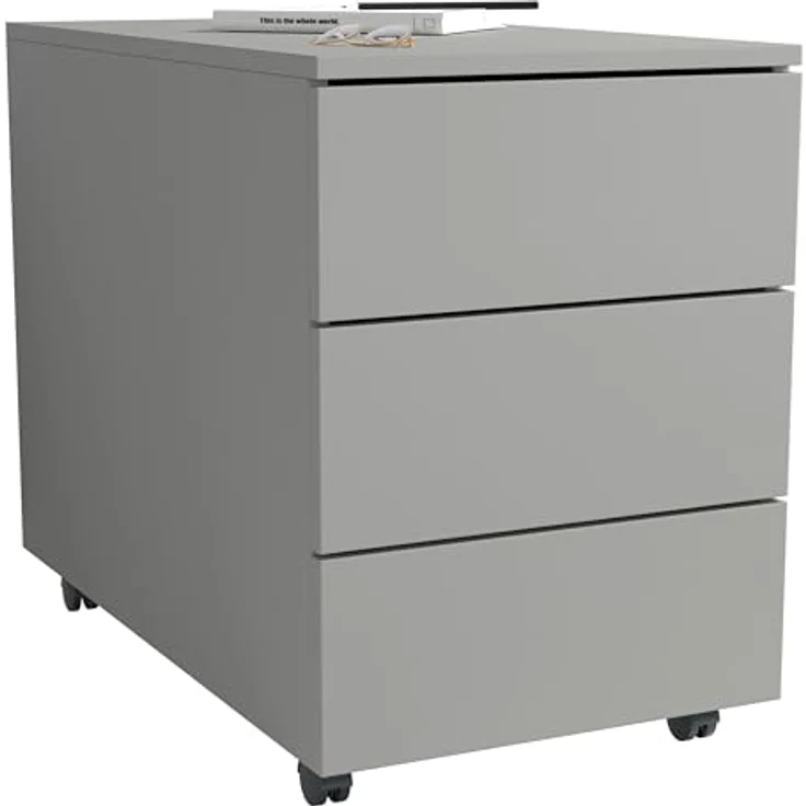 MID.YOU Rollcontainer, Weiß, Holzwerkstoff, 3 Schubladen, erweiterbar, griffloses Öffnen, 39x55x45 cm – Bild 9