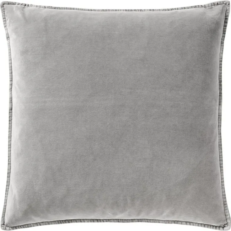 Ib Laursen - Kissenbezug Grau Ash Grey 52x52cm Samt Velour 6230-74 Kissenhülle