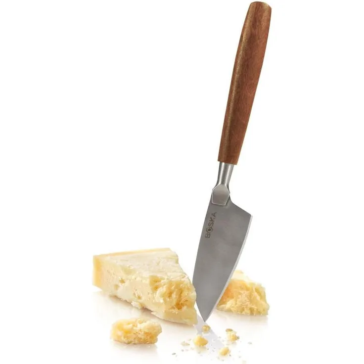 Boska Hartkäse Messer Vienna Nr. 3, Käseschneider, Edelstahl, Geräuchertes Buchenholz, Braun, 306831