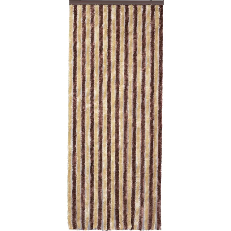Moritz Flauschvorhang aus Chenille 90 x 200 cm braun beige Streifen Türvorhang als Fliegenschutz Insektenschutz für Camping Wohnwagen – Bild 5