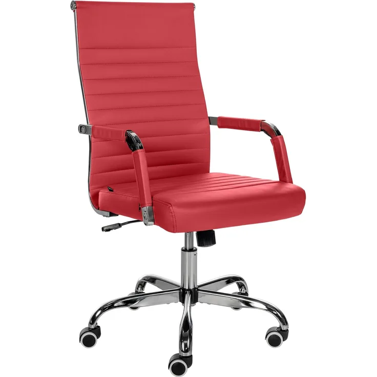 CLP Bürostuhl Amadora höhenverstellbar und drehbar - Farbe:rot;Material:Kunstleder