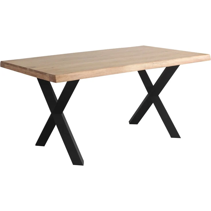 LC Home Esstisch »Verto« 160x90 cm Akazie massiv – Massivholztisch mit Baumkante & schwarzem X-Gestell – Bild 1