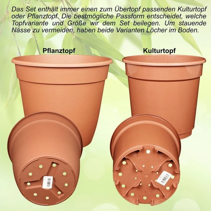 Heimwerkercenter Übertopf Set - Keramikübertopf Basel ø10 cm, lindgrün matt + Kulturtopf ø8 – Bild 2