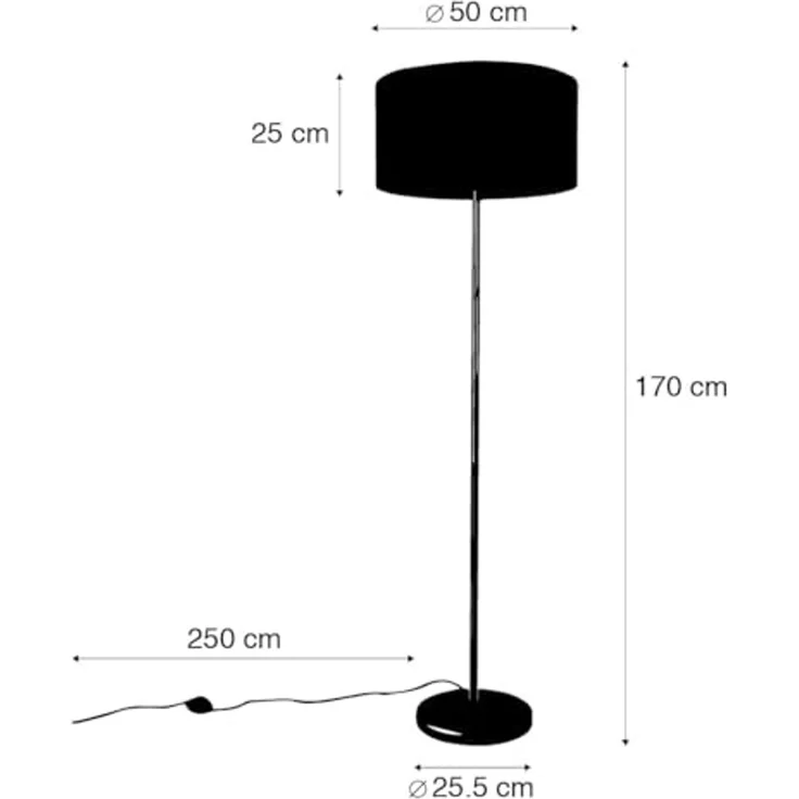 Qazqa Stehlampe Simplo stof, ohne Leuchtmittel, E27, Gold/Messing, Design, Stahl, 1-flammig – Bild 3