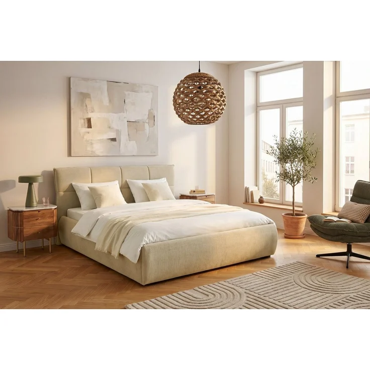 ATLANTIC home collection Polsterbett Narin in verschiedenen Größen, modernes gepolstertes Kopfteil mit stillvollen Akzenten – Bild 1