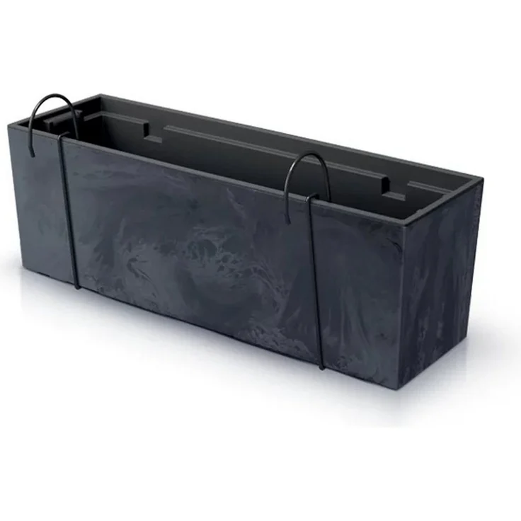 Prosperplast Blumenkasten, Balkonkasten mit Aufhängung Anthrazit – Bild 1