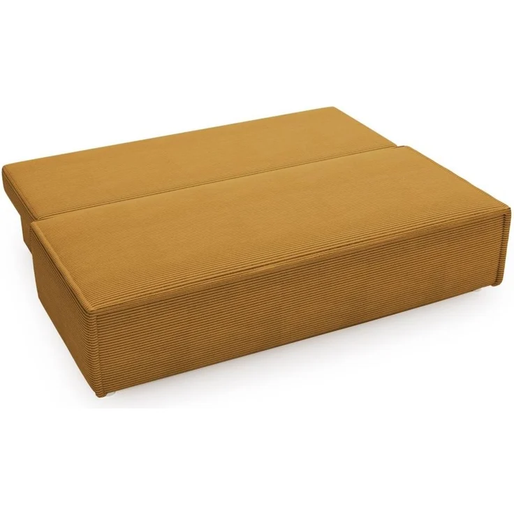 Sofa Designersofa AMANDA 3-Sitzer mit Schlaffunktion in Stoff Poso Honiggelb – Bild 4