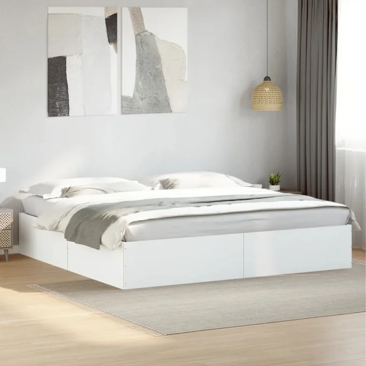 vidaXL Bettgestell Weiß 180x200 cm Holzwerkstoff 3280993 – Bild 1