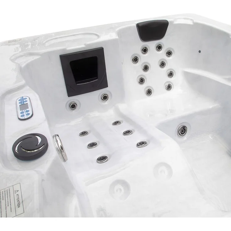 HOME DELUXE Outdoor Whirlpool WHITE MARBLE Nussbraun - 210 x 160 cm für 3 Personen – Bild 5