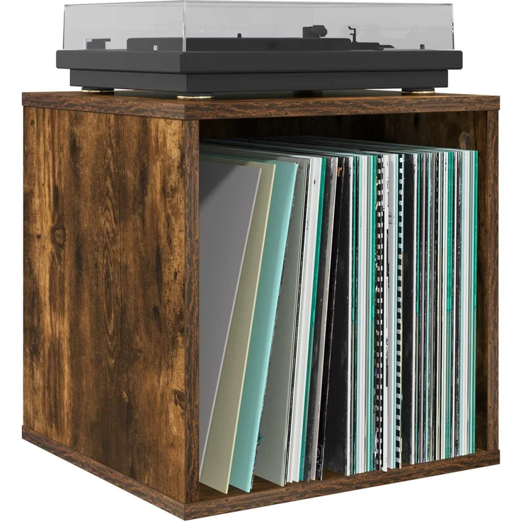 vidaXL Vinyl Album Box Räuchereiche 37 x 36,5 x 38 cm Holzwerkstoff 8012850 – Bild 3