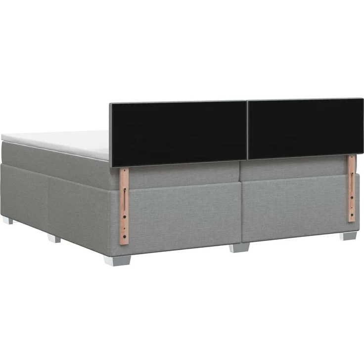 vidaXL Boxspringbett mit Matratze Hellgrau 200 x 200 cm Stoff 3450565 – Bild 8