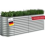 STEELSØN 'Hydra' Hochbeet, Metall, silber, 240x80x80 cm, wetterfest, mit offener Bodenstruktur