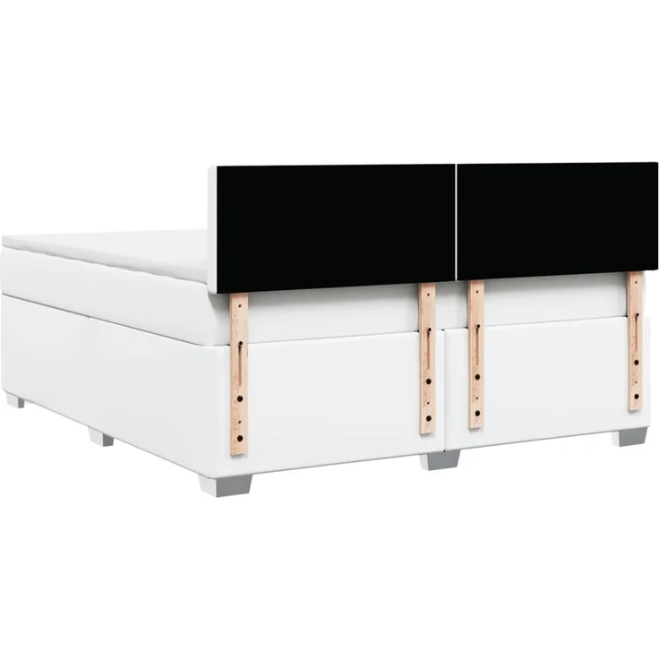 vidaXL Boxspringbett mit Matratze Weiß 180x200 cm Kunstleder 3288433 – Bild 12