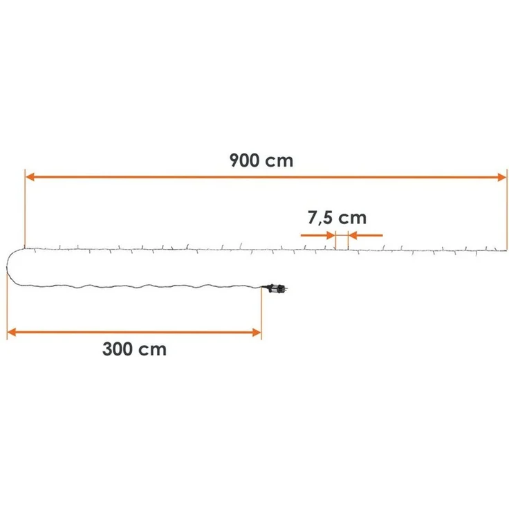 Spetebo LED-Lichterkette Weihnachts Lichterkette warm weiß - 120 LED / 9 m, 120-flammig, Garten Deko Beleuchtung für Außen und Innen – Bild 3
