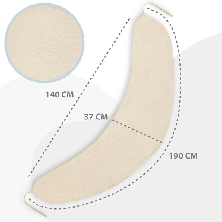 Totsy Baby Stillkissen Stillkissen XXL 190 cm Beige – Bild 2
