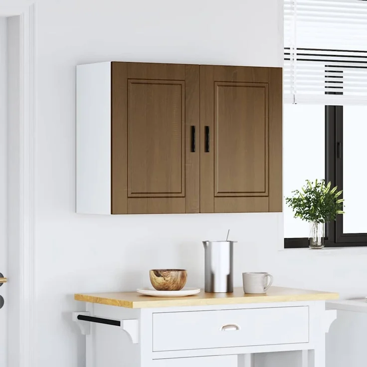 vidaXL Küchen-Hängeschrank Porto Braun Eichen-Optik Holzwerkstoff 854074 – Bild 4