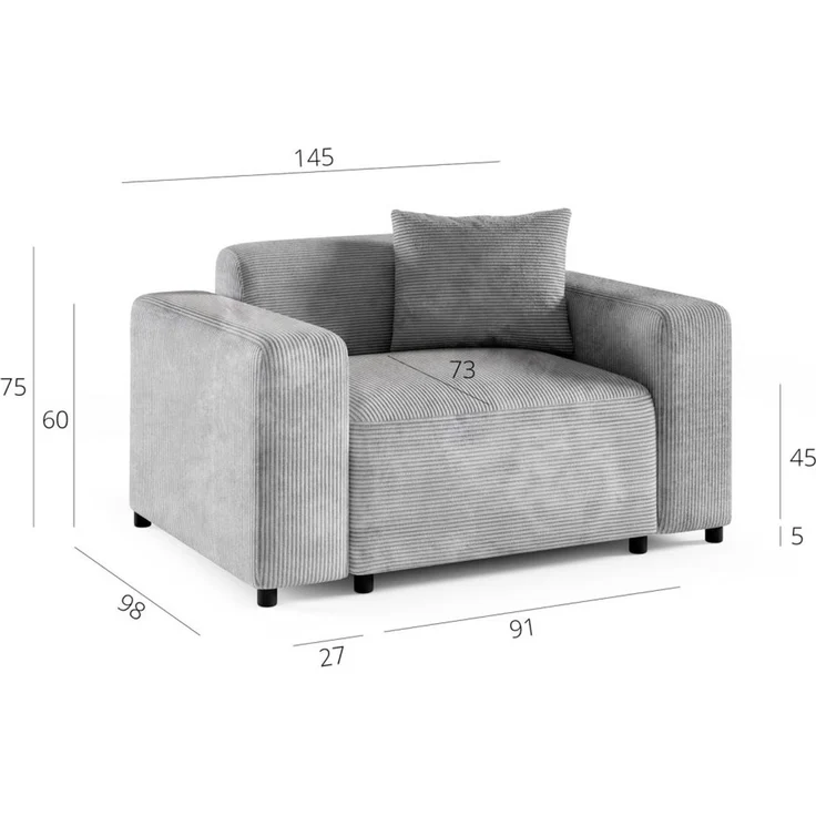 Sessel Designersessel MEGAN in Stoff Salvador Hellgrau – Bild 3