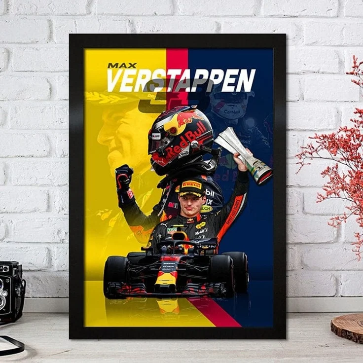 Poster Formel 1 Max Verstappen Rennfahrer Helm Rennwagen Red Bull · Deko Print ohne Rahmen - C / 50x70 cm – Bild 5