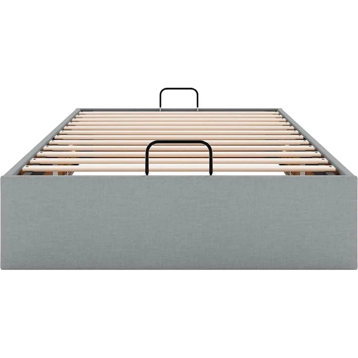 vidaXL Ottoman-Bett ohne Matratze Hellgrau 90x200 cm Stoff 3310847 – Bild 4
