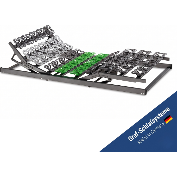 Graf Schlafsysteme LEO PLANE Elektrischer 5-Zonen Tellerlattenrost Tellerrahmen Lattenrost Montiert 100x200 cm