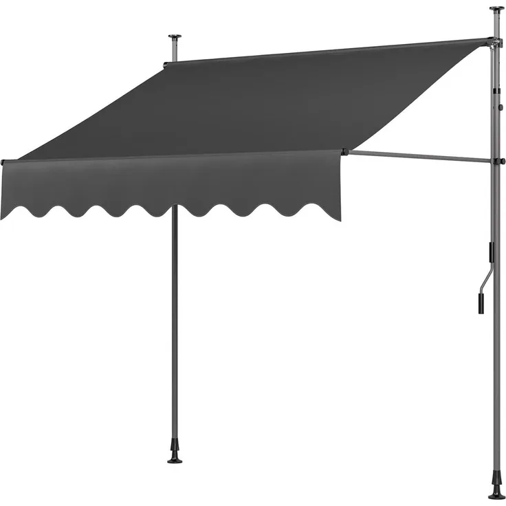 TLGREEN Klemmmarkise,Balkonmarkise,Sonnenschutz mit Handkurbel, UV-Beständig,Höhenverstellbar