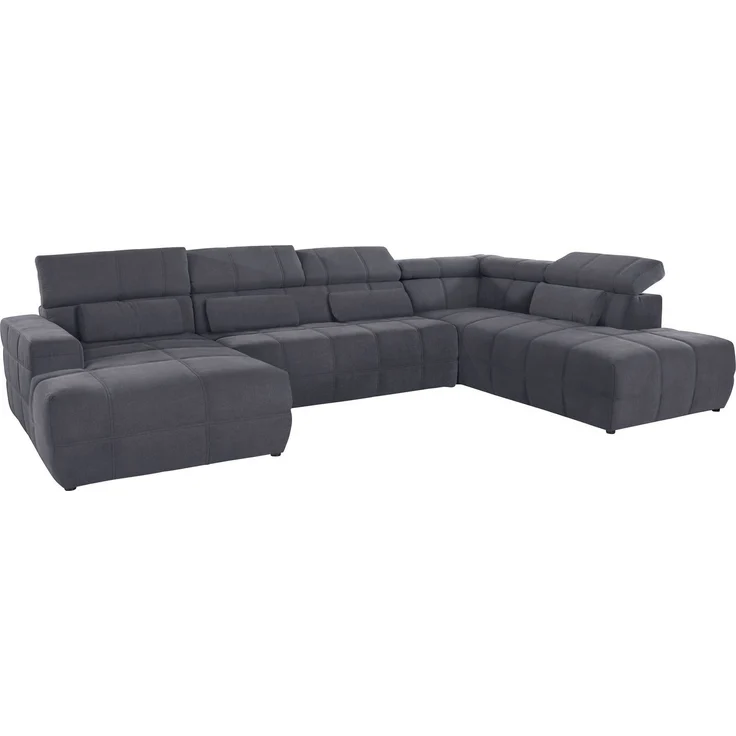 DOMO collection Wohnlandschaft Brandon viele Bezugsarten, auch in Cord und Leder, incl. Nierenkissen, mit Kopfteilverstellung, wahlweise Sitztiefenverstellung, U-Form – Bild 2