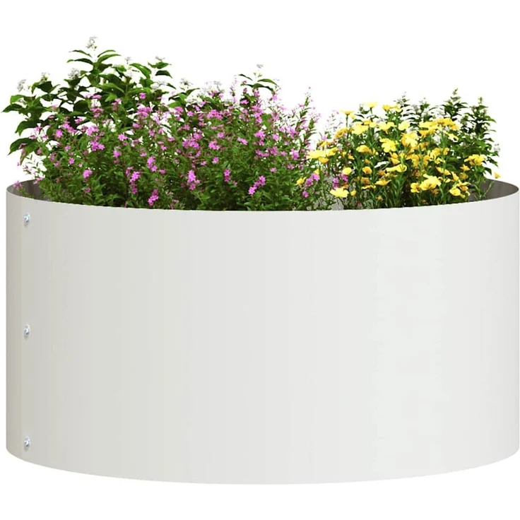 vidaXL Pflanzenring 5 pcs Weiß 40 x 40 x 20 cm Kaltgewalzter Stahl 873609 – Bild 2