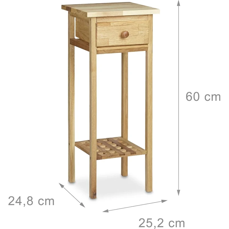 Relaxdays Telefontisch, MDF Walnuss, 60 x 25 x 25 cm – Bild 3