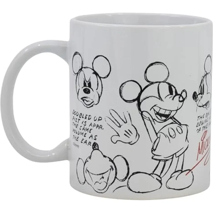Tasse mit Disney Mickey Mouse Motiv ca. 325ml aus Keramik ca. Ø 8 x 9,5cm Skizze – Bild 2