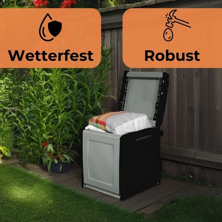 Gartenbox Wetterfest Outdoor Garten Box Gartenauflagen Gartentruhe Auflagenbox Wetterfest Kissenbox Aufbewahrungsbox Gartenkiste Balkonschrank Klein 160 L – Bild 6