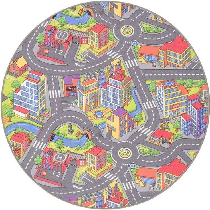 Snapstyle Kinderteppich Kinder Spiel Teppich Little Town 3D Rund, Rund, Höhe: 4 mm – Bild 4