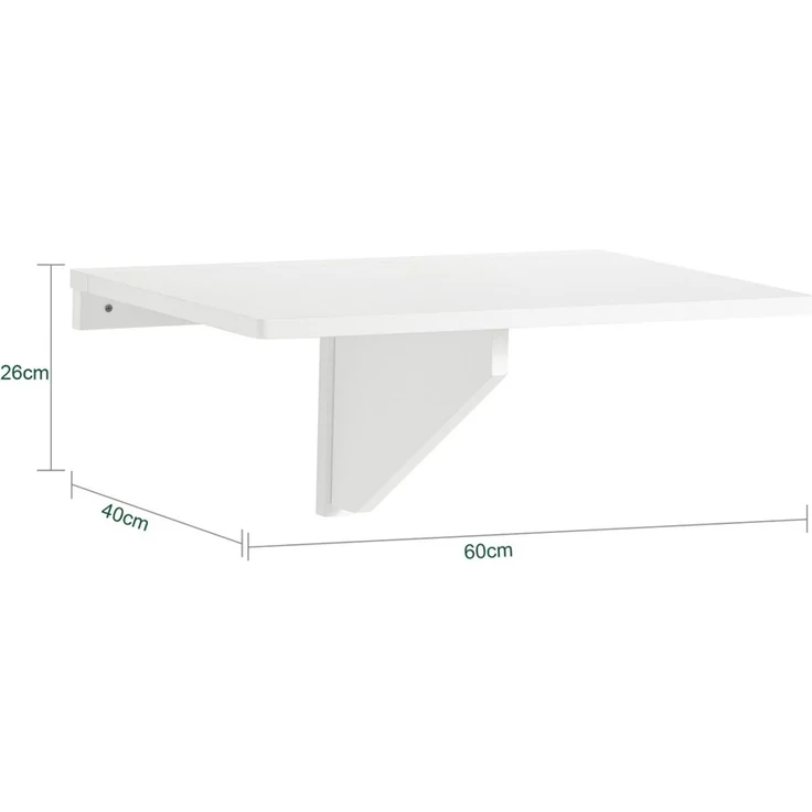 SoBuy FWT03-W Wandklapptisch, MDF, Lackiert, Weiß, 60 x 26 x 40 cm – Bild 3