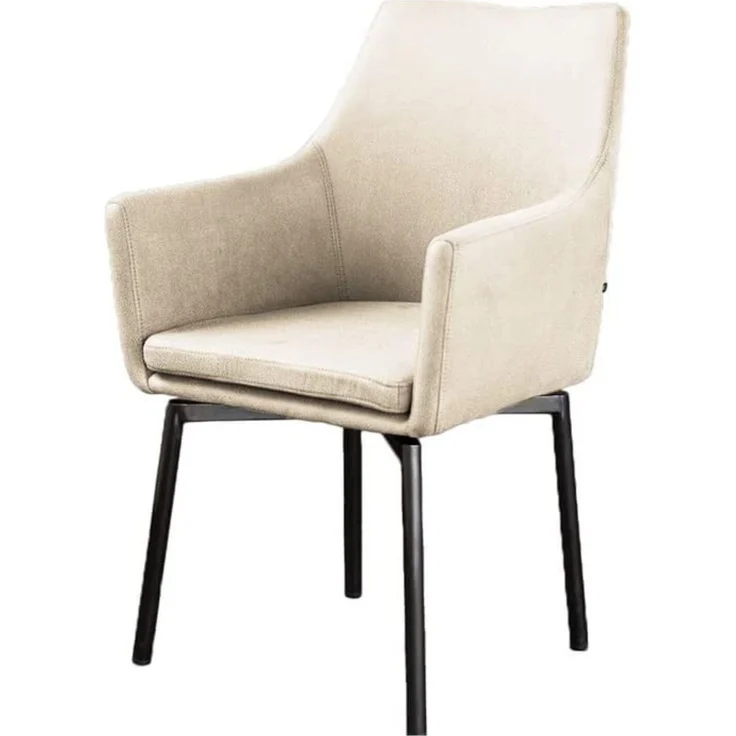 Stuhl Cali Sessel Microfaser Esszimmerstuhl creme Füße matt-schwarz 88.5 x 61 x 56 cm – Bild 6