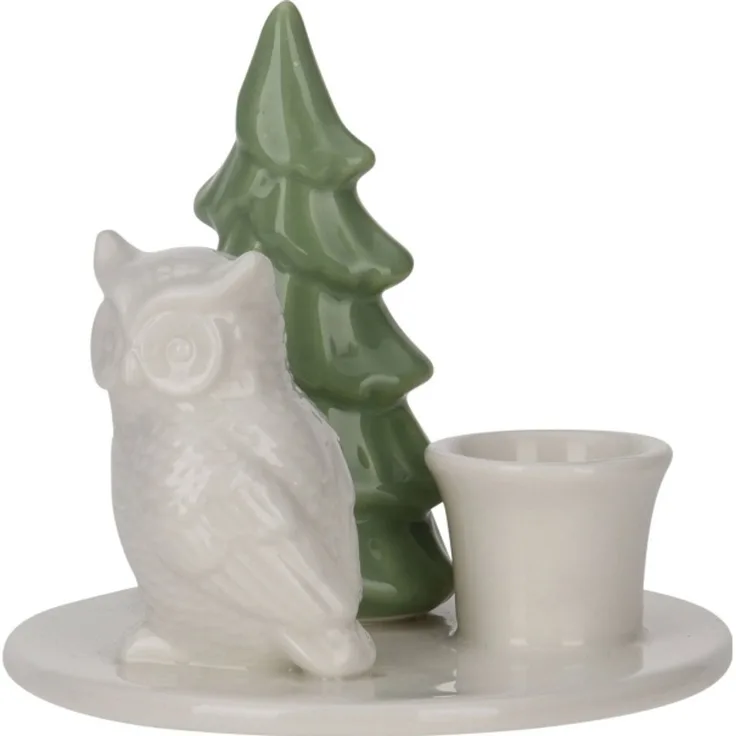 Home Styling Collection Weihnachtsbaum-Kerzenhalter aus Keramik 8 cm