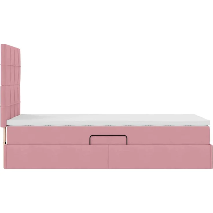 vidaXL Aufbewahrungsbett mit Matratze Rosa 90 x 200 cm Samt 3372008 – Bild 10