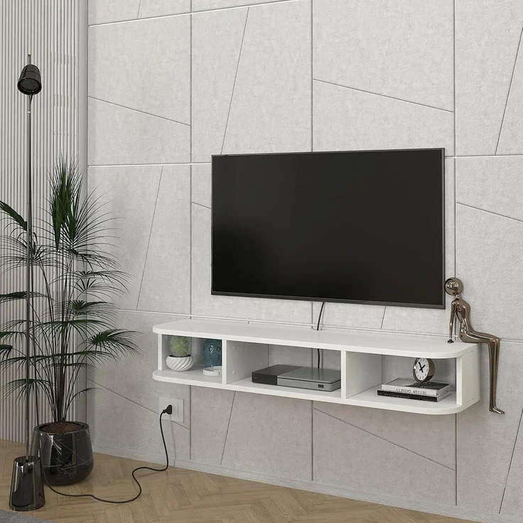 TV-Lowboard hängend Oundsvas 120x30x19 cm Weiß [en. casa] – Bild 1