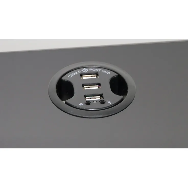 SyberDesk Gaming Eckschreibtisch V2 LED, 197 x 132 cm, RGB Gaming Tisch L-Form, USB-HUB, Kabelmanagement, L-förmiger Computertisch, (rechts, schwarz) – Bild 9