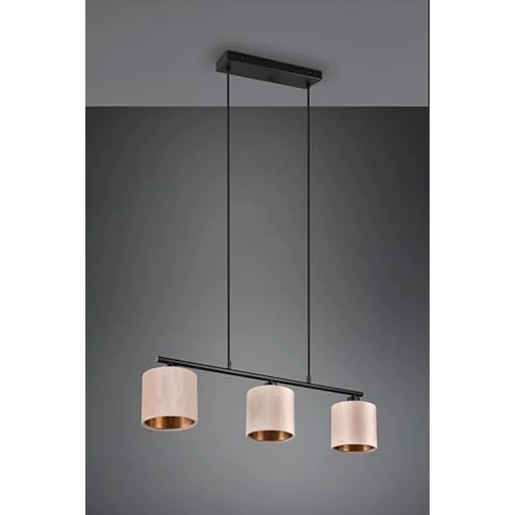 Trio Pendelleuchte Julieta 3-flammig Beige, 66 cm x 12 cm, zeitloses Design mit goldener Innenseite – Bild 6