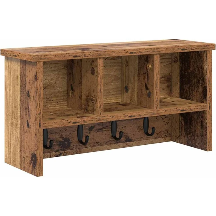 vidaXL Wandmontierter nachttisch Altholz 50 x 16 x 26 cm Holzwerkstoff 874313 – Bild 2