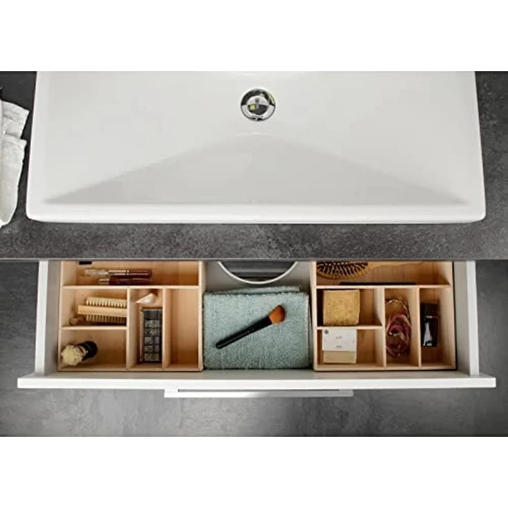 FACKELMANN Schubladen Organizer 26 cm breit, Braun, Buchenholz – Bild 6