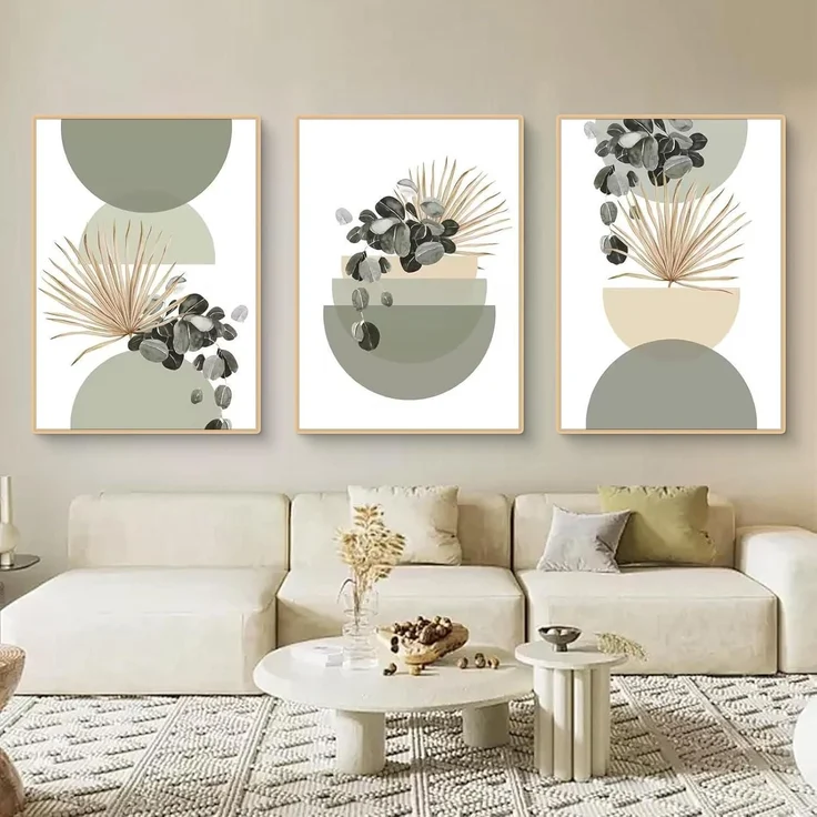 Poster 3teilig Boho grüne Pflanze Wohnzimmer B 50x70cm – Bild 3