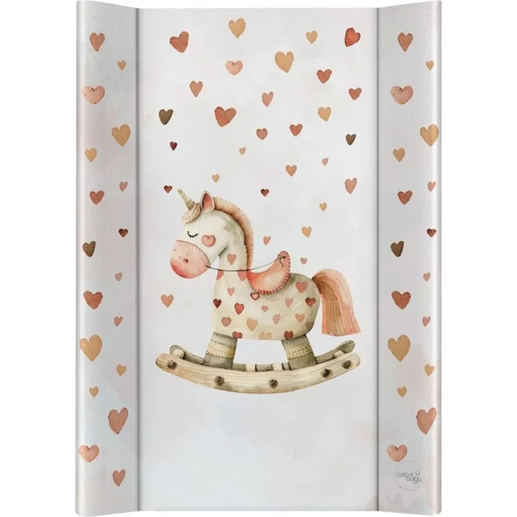 CEBA BABY Harte Wickelauflage 50x70 cm – Ultra Light Wickelbrett für Wickelkommode, leicht & stabil (Rocking Horse)
