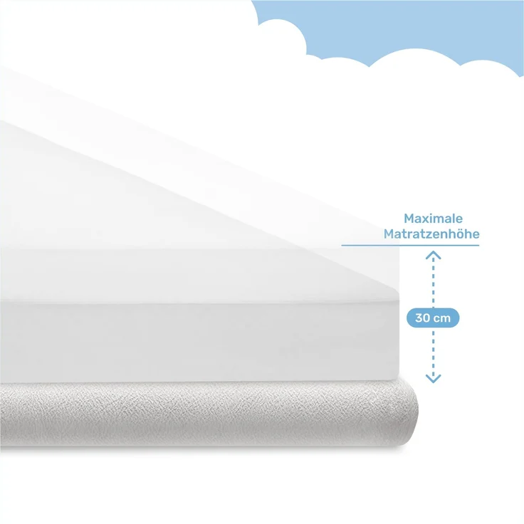 Dailydream Matratzenschoner wasserdicht, Matratzenschutz Spannbettlaken Format, atmungsaktiv, 180x200cm, Weiß – Bild 5