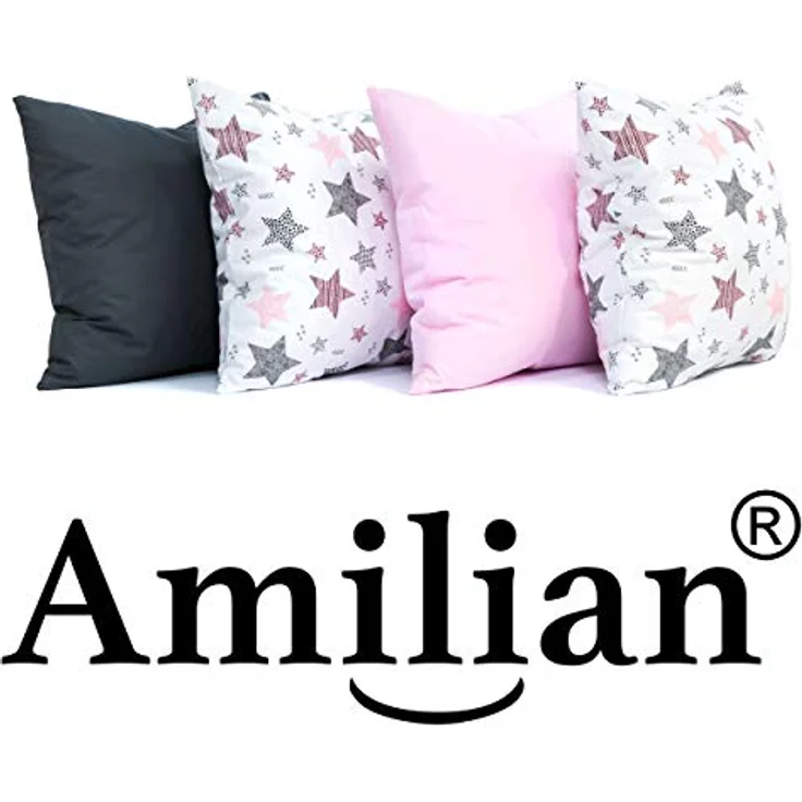 Amilian Dekokissen 4er Set - Dekokissen mit Füllung - 50x50 cm - Deko Kissen – Bild 8